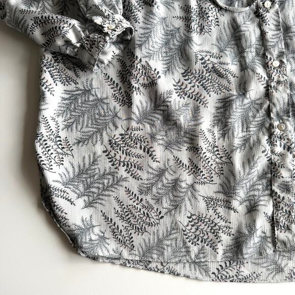 Givenchy for chesa VTG Botanical Print 70s Button Up Puff Sleeve Blouse Shirt 8 - Picture 4 of 10